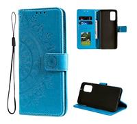 CoverKingz Housse téléphone Portable pour Samsung Galaxy A33 5G - étui Housse avec Compartiment pour Carte Galaxy A33 5G Cover - Motif Mandala Bleu