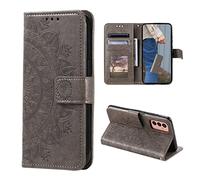 CoverKingz Housse téléphone Portable pour Samsung Galaxy A34 5G - étui Housse avec Compartiment pour Carte Galaxy A34 5G Cover - Mandala Gris