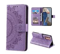 CoverKingz Housse téléphone Portable pour Samsung Galaxy A34 5G - étui Housse avec Compartiment pour Carte Galaxy A34 5G Cover - Mandala Violet