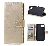 CoverKingz Housse téléphone Portable pour Samsung Galaxy A42 5G - étui Housse avec Compartiment pour Carte Galaxy A42 5G Cover - Protection à Rabat Motif Mandala Or