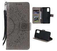 CoverKingz Housse téléphone Portable pour Samsung Galaxy A72 - étui Housse avec Compartiment pour Carte Galaxy A72 Cover - Protection à Rabat Motif Mandala Bleu