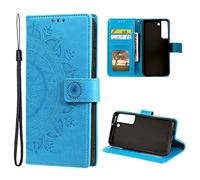CoverKingz Housse téléphone Portable pour Samsung Galaxy S22 Plus - étui Housse avec Compartiment pour Carte Galaxy S22 Plus Cover - Protection à Rabat Motif Mandala Bleu