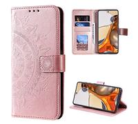 CoverKingz Housse téléphone Portable pour Xiaomi 11T / 11T Pro - étui Housse avec Compartiment pour Carte Xiaomi 11T / 11T Pro Cover - Protection à Rabat Motif Mandala Or Rose