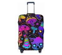 Coversmall Housse de protection de voyage élastique Motif champignons psychédéliques et crânes 48,3 à 81,3 cm, Noir , M(22-24in)