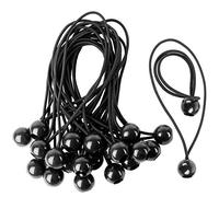 CoverUp! 25 tendeurs de bâche avec boule pour bannières, bâches, pavillons, tentes - sangles d'expansion, support de bâche, tendeurs en caoutchouc (noir)