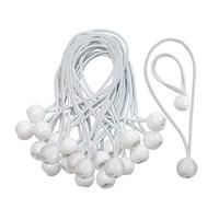 CoverUp! 50 tendeurs de bâche avec boule pour bannières, bâches, pavillons, tentes - sangles d'expansion, support de bâche, tendeurs en caoutchouc (blanc)