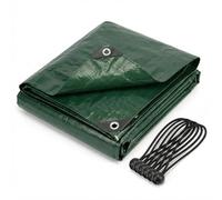 CoverUp! Bâche 2 x 3 - Toile Renforcée 200 g/m² - Étanche & Indéchirable - Œillets INOX + 10 tendeurs - Idéale pour Jardin, Camping, Bois - Vert