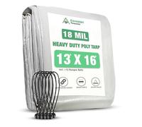 CoverUp! Bâche en Toile 4 x 5 m 12 tendeurs de bâche INCL. - bâche de Protection avec œillets, indéchirable, étanche 200 g/m2 - Blanc