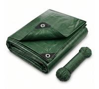 CoverUp! Bâche 6.0 x 10.0 - Toile Renforcée 120 g/m² - Étanche & Indéchirable - Œillets INOX + Corde 34 m - Idéale pour Jardin, Camping, Bois - Vert