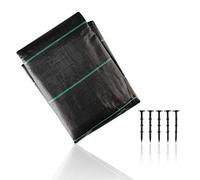 CoverUp! Toile de paillage, géotextile 2m x 5m = 10m² - Toile Anti-Mauvaises Herbes, Toile de Jardin perméable à l’Eau et Respirante (100 g/m²) - 5 Sardines INCL.