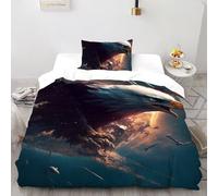CoVeTviCT AdlerBettbezug-Bettwäsche-Set 3D Jungen Mädchen Kinder 3 Stück Premium Mikrofaser Mit Kissenbezügen Mit ReißverschlussSingle(135x200cm)