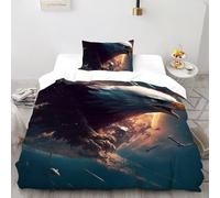 CoVeTviCT AdlerEinzelbettbezug-Set 3D Jungen Mädchen Kinder 3 Stück Premium Mikrofaser Mit Kissenbezug Mit ReißverschlussSingle(135x200cm)
