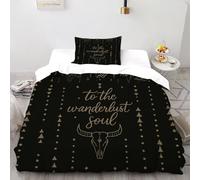 CoVeTviCT âme vagabonde Housse De Couette 2 Pièces Parure De Couette Ethnic Land Animals Microfibre 1 Taie d'oreiller Single（135x200cm）