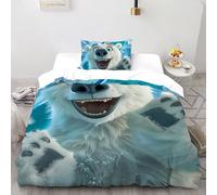CoVeTviCT EisbärEinzelbettbezug Bettwäsche Set 3D Jungen Mädchen Kinder 3 Stück Premium Mikrofaser Mit Kissenbezügen Mit ReißverschlussSingle（135x200cm）