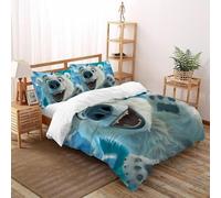 CoVeTviCT EisbärEinzelbettbezug-Set 3D Jungen Mädchen Kinder 3 Stück Premium Mikrofaser Mit Kissenbezügen Mit ReißverschlussKing（220x240cm）