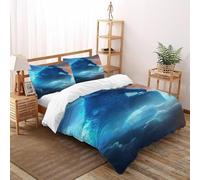 CoVeTviCT Godzilla s Housse De Couette 3 Pièces Monster Sky Monster 3D Imprimé De Linge De Lit Microfibre Adulte avec Fermeture Éclair E Taies d'oreiller Super King（260x220cm）