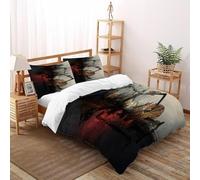 CoVeTviCT Housse De Couette 3 Pièces Folk Folk Figure Imprimé De Couvre-Lit Microfibre pour Adulte Et Enfant avec 2 Taie d'oreiller Super King（260x220cm）