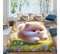 CoVeTviCT Housse De Couette 3 Pièces Spring Rural Animal Imprimé De Couvre-Lit Microfibre Adulte avec Fermeture Éclair Et Taies d'oreiller King（220x240cm）