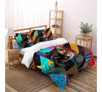 CoVeTviCT KittenEinzelbettbezug Bettwäsche Set 3D Jungen Mädchen Kinder 3 Stück Premium Mikrofaser Mit Kissenbezügen Mit ReißverschlussDouble(200x200cm)