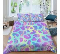 CoVeTviCT Motif coloré Housse De Couette 3 Pièces Parure De Couette Aesthetic Sky Motifs Couvre-Lit Microfibre pour Adulte Et Enfant avec Taies d'oreiller King（220x240cm）