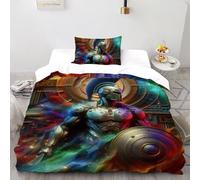 CoVeTviCT RitterBettbezug-Bettwäsche-Set 3D Jungen Mädchen Kinder 3 Stück Premium Mikrofaser Mit Kissenbezug Mit ReißverschlussSingle(135x200cm)