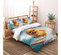 CoVeTviCT StrandwelpenSet-Bettwäsche-Sets 3D Jungen Mädchen Kinder 3 Stück Premium Mikrofaser Mit Kissenbezügen Mit ReißverschlussSuper King(260x220cm)