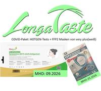 COVID 10x tests HOTGEN + 10x masque FFP2 par très plus en blanc CE 2934 MHD 09/26