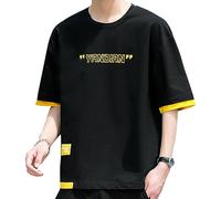 Covisoty T-Shirt pour Homme, Sweatshirt pour Homme à Manches Courtes Crew Basic été Décontracté T-Shirt Top Noir L