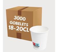 COVR 3000 Gobelets carton blanc 18-20cl - 7oz / 3000 unités, Recyclables, Boisson Chaude et Boisson Froide, Solide et Bonne Prise en Main, Résistant