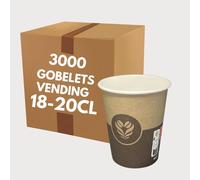 COVR Gobelet Carton Décor Café 18-20 cl - 6oz / 3000 unités, Recyclables, Boisson Chaude et Boisson Froide, Solide et Bonne Prise en Main, Résistant