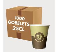 COVR Gobelet Carton Décor Café 25cl - 8oz / 1000 unités, Recyclables, Boisson Chaude et Boisson Froide, Solide et Bonne Prise en Main, Résistant
