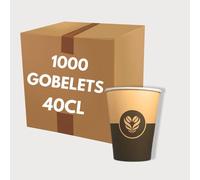 COVR Gobelet Carton Décor Café 40cl - 14oz / 1000 unités, Recyclables, Boisson Chaude et Boisson Froide, Solide et Bonne Prise en Main, Résistant