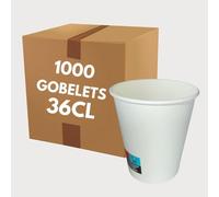 COVR Gobelets carton blanc 36cl - 12,5oz / 1000 unités, Recyclables, Boisson Chaude et Boisson Froide, Solide et Bonne Prise en Main, Résistant
