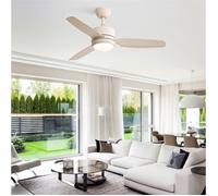 COVREO ventilateur de plafond 46 pouces avec lumière LED 18W, 3 pales ABS, moteur DC réversible, off white