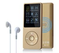 COVVY 8 Go/16 Go Lecteur de Musique MP3 Portable, Prend en Charge jusqu'à 64 Go de Carte mémoire SD, Son sans Perte, Lecteur MP3 HiFi, Musique/vidéo/Enregistrement Vocal/Radio FM (8G,Or)