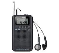 COVVY Portable Mini Radio de Poche avec Haut Parleur FM/AM Numérique Stéréo DSP Récepteur avec Réveil et Minuterie pour Maison et l'extérieur Marche Radio Personnel avec Ecouteur