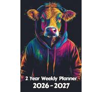 Cow 2 Year Weekly Planner: 104 Week Sunday to Saturday Calendar | Gift For People Who Love Farm Animals, Countryside Lovers | Ideal for Professionals, ... and Busy Individuals | 6 x 9 Inches | v1