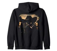 Cow-Boy drôle, Chat Noir, fumant Une Cigarette, mème de Chat Noir Sweat à Capuche