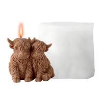 Cow Candle Mold - Moule 3D en silicone réutilisable, moule à casting animal avec création de bougies amusantes, outils de bricolage, accessoires de décoration d'intérieur, accessoires créatifs pour