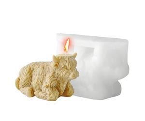 Cow Candle Mold - Moule 3D en silicone réutilisable, moule à casting animal avec création de bougies amusantes, outils de bricolage, accessoires de décoration d'intérieur, accessoires créatifs pour