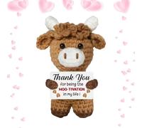 Cow Crochet, Desktop Decor, Decorative Knitted Doll, for Women, Ladies, Wives, Mothers, Collectors, Animal Lovers, Birthday, Holiday, Home, Office, Bookshelf, Bedside