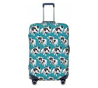 Cow Farm Anima Blue Funny Housses de bagages de voyage élastiques pour valises de 45,7 à 81,6 cm, Noir, X-large