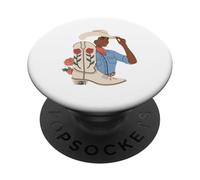 Cow-Girl Noire Afro-américaine Western Country Texas Rodeo PopSockets PopGrip Adhésif