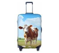 Cow Grazing Nature Housses de bagages de voyage - Housses de protection élastiques pour valises de 18 à 32 pouces, Noir, CH