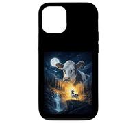Cow Howling to The Moon Vintage Funny Cow Coque pour iPhone 12/12 Pro