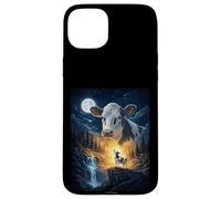 Cow Howling to The Moon Vintage Funny Cow Coque pour iPhone 15 Plus
