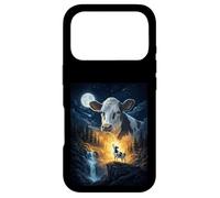 Cow Howling to The Moon Vintage Funny Cow Coque pour iPhone 17 Pro