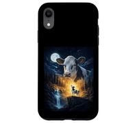Cow Howling to The Moon Vintage Funny Cow Coque pour iPhone XR