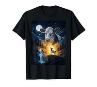 Cow Howling to The Moon Vintage Funny Cow T-Shirt