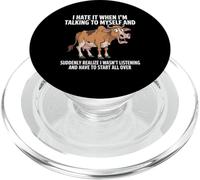 Cow I Hate IT When I'm Talking to Myself Sarcastic PopSockets PopGrip pour MagSafe